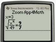 TI calculator with Zoom Math - easy!